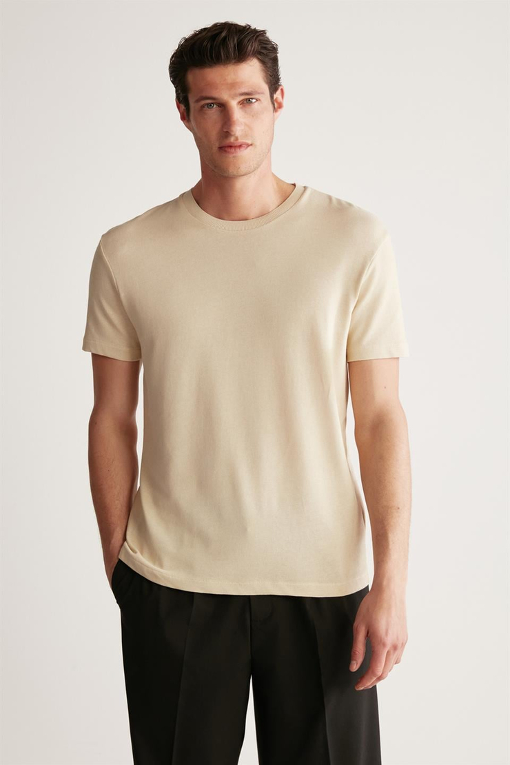 JEREMY Örme Regular Bej  T-Shirt