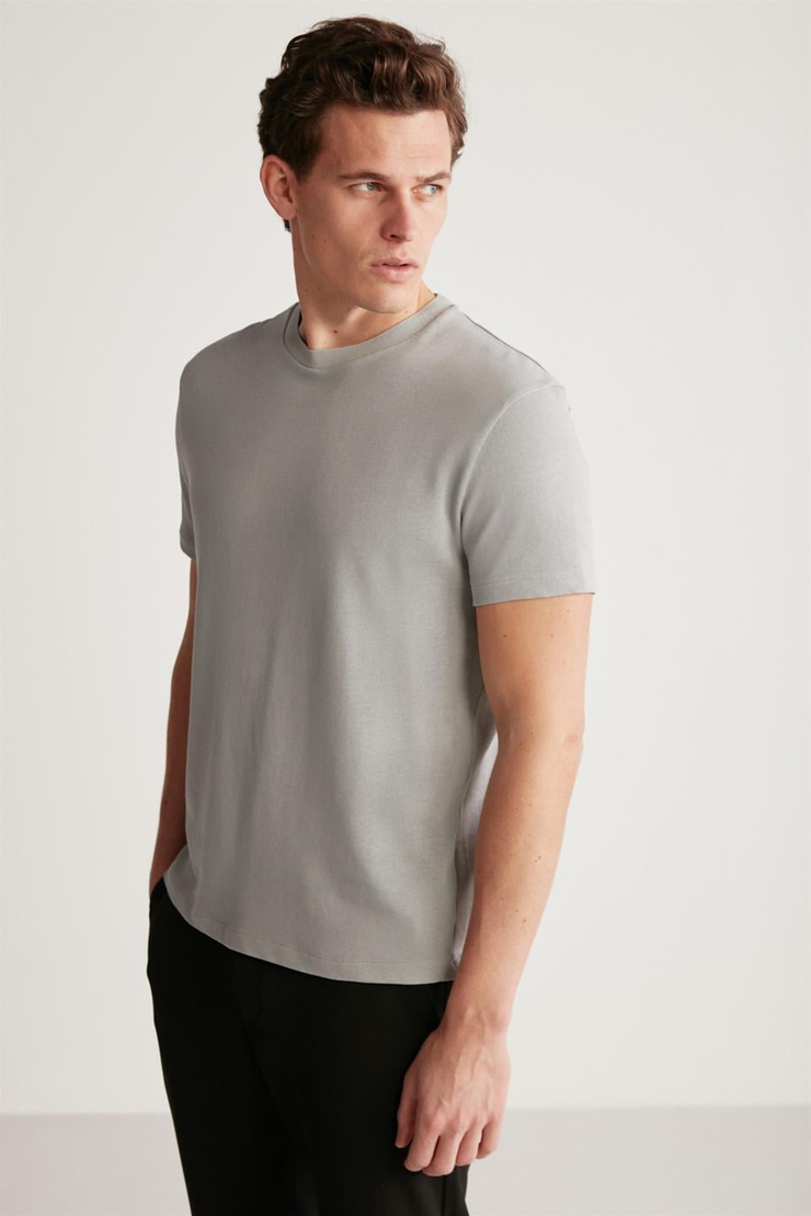 JEREMY Örme Regular Gri  T-Shirt