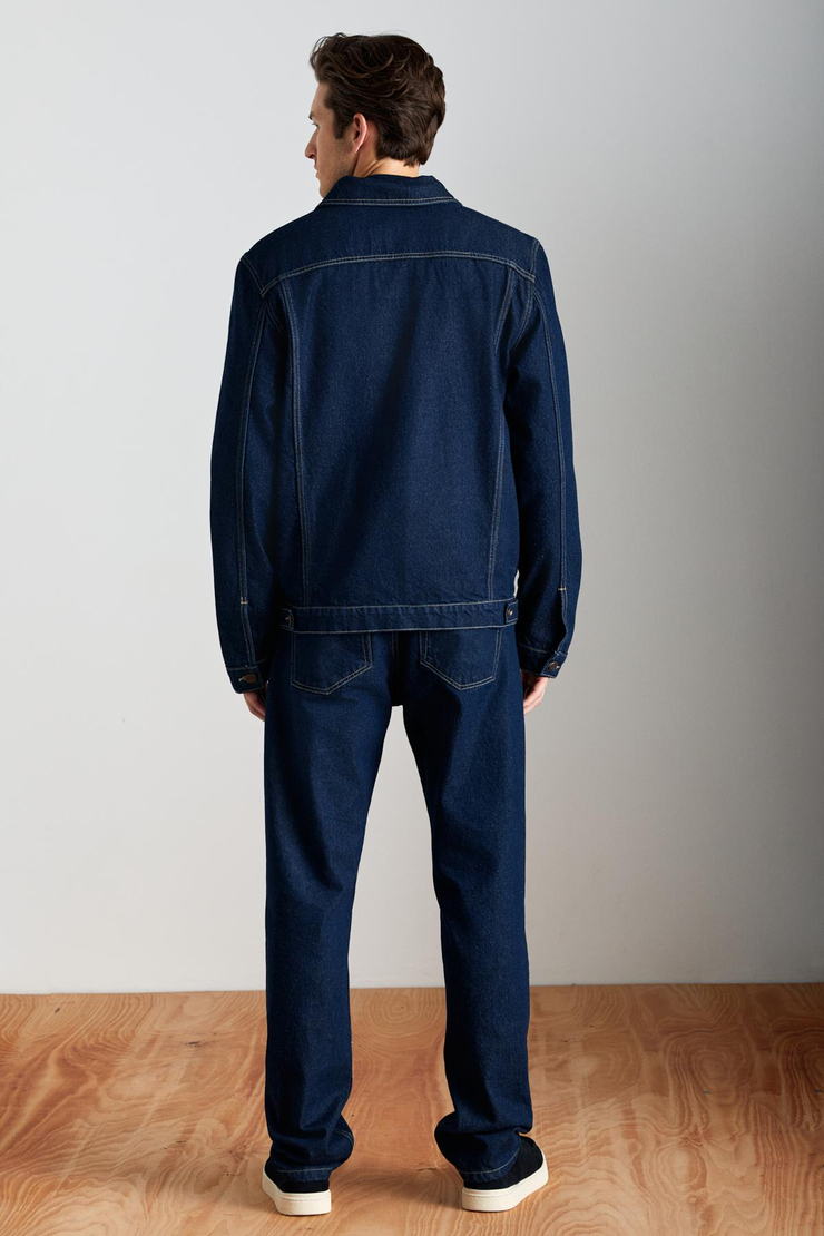 JERICHO Erkek Denim Oversize Lacivert Ceket