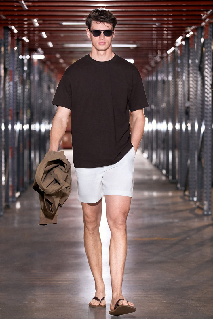 JETT Erkek Oversize Fit %100 organik Pamuk Kalın Dokulu Bisiklet Yakalı Çikolata Kahve T-Shirt