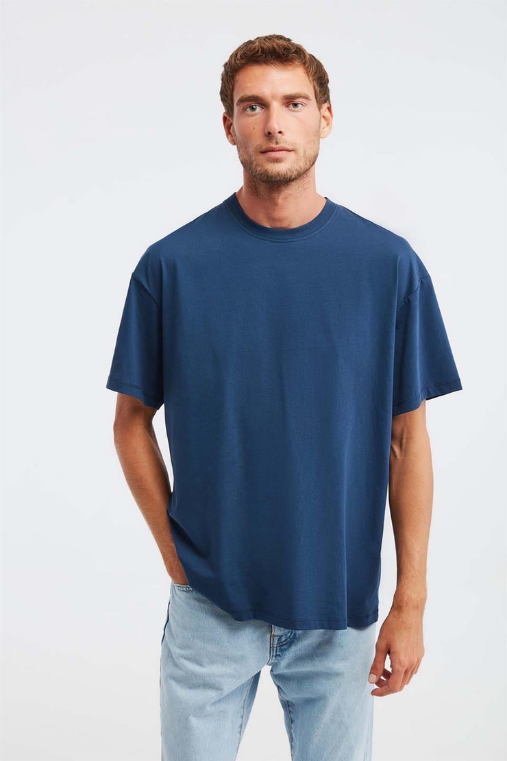 JETT Örme Oversize Lacivert  T-Shirt