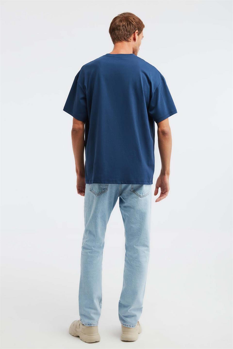 JETT Örme Oversize Lacivert  T-Shirt