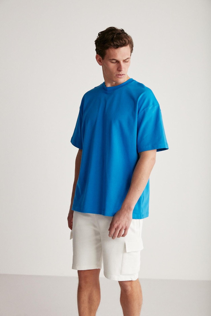 JETT  Oversize Saks Mavi  T-Shirt