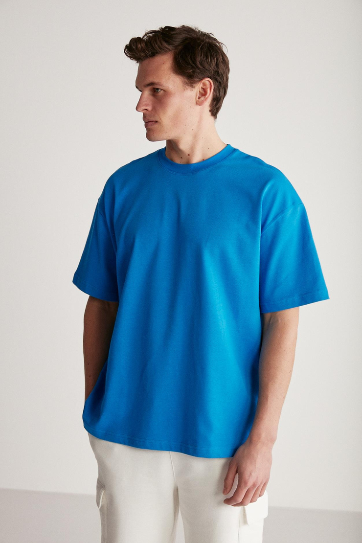 JETT  Oversize Saks Mavi  T-Shirt