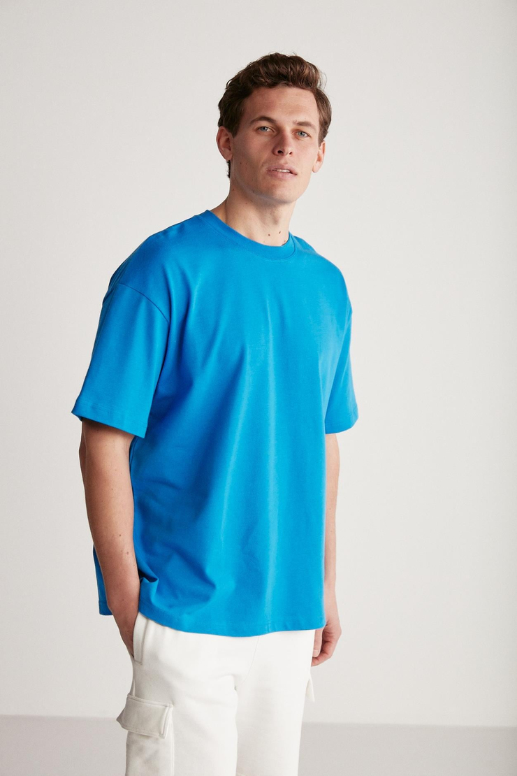 JETT  Oversize Saks Mavi  T-Shirt