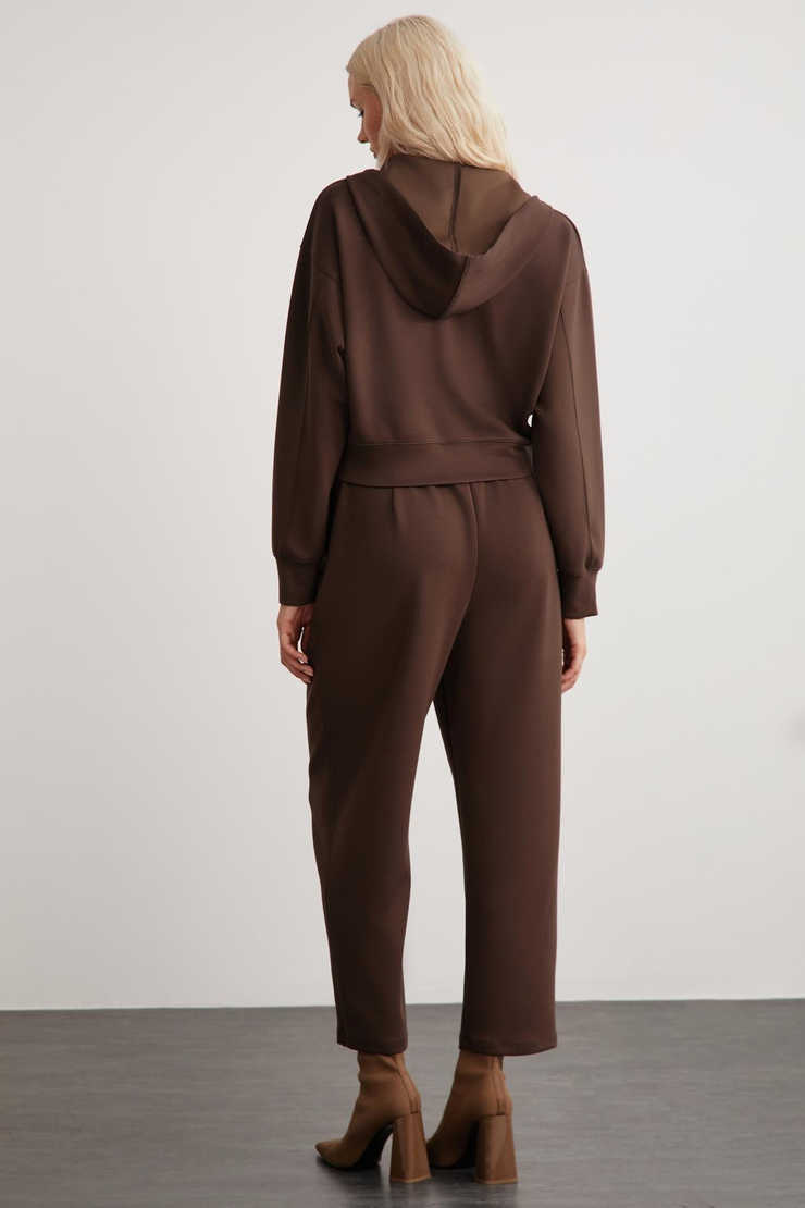 JILL  Relaxed Kahverengi Tekli Sweatshirt