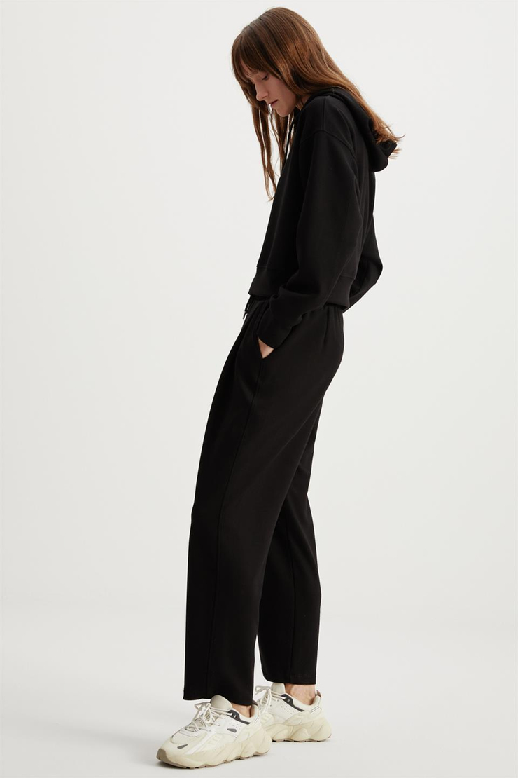 JILL  Relaxed Siyah Tekli Sweatshirt