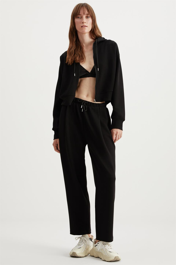 JILL  Relaxed Siyah Tekli Sweatshirt