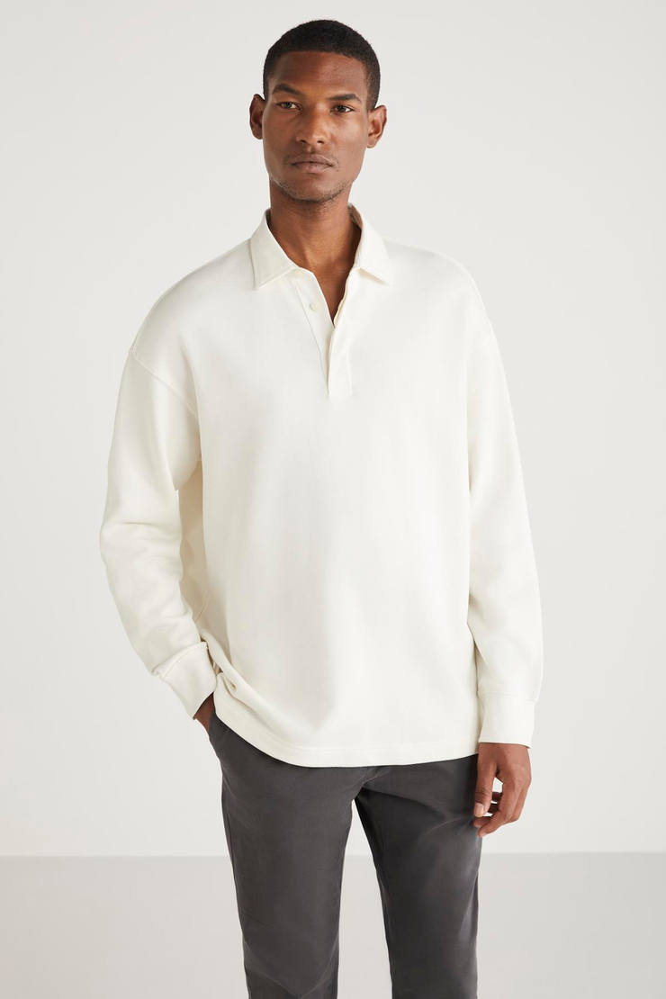 JOHN Basic Relaxed Vanilya Tekli Sweatshirt