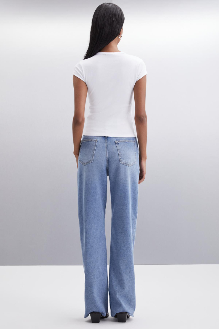 JONIDA Jogger Regular Jogger Mavi Tekli Jeans