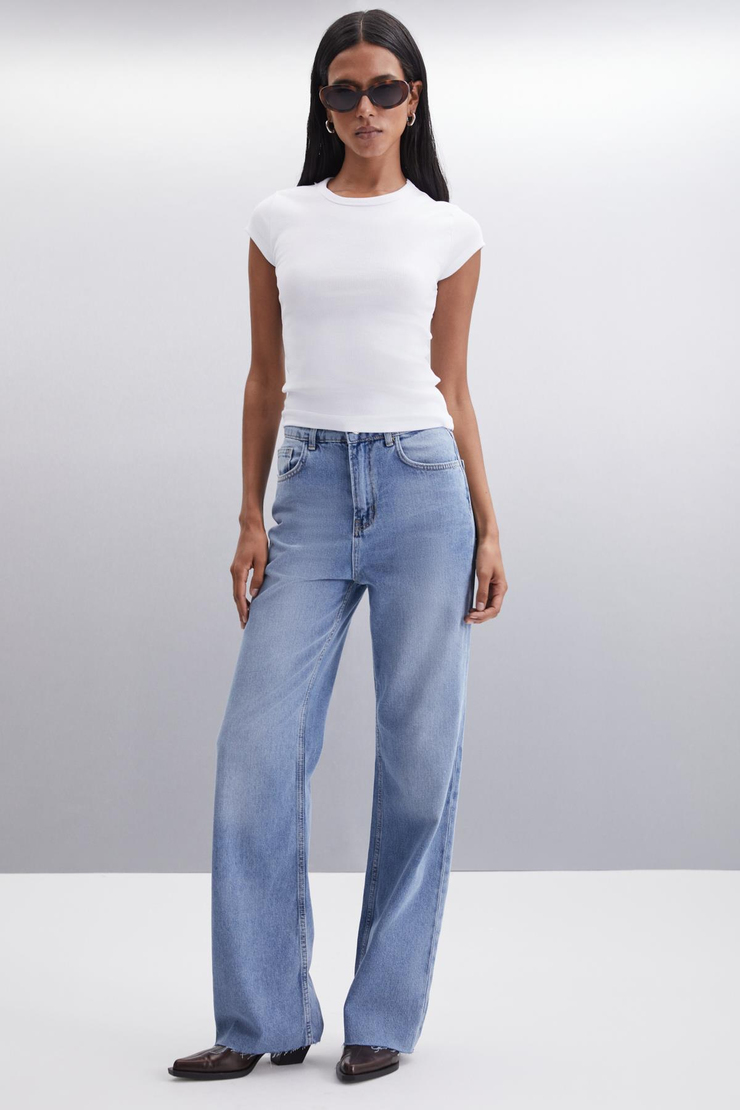 JONIDA Jogger Regular Jogger Mavi Tekli Jeans
