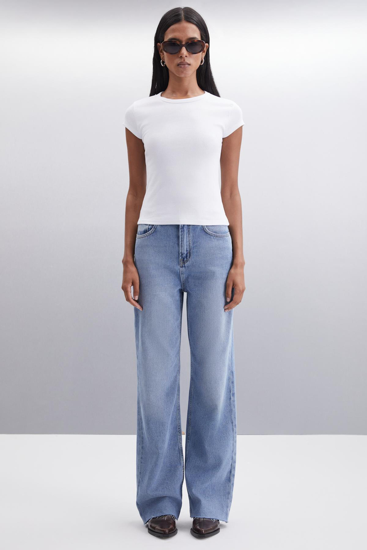 JONIDA Jogger Regular Jogger Mavi Tekli Jeans