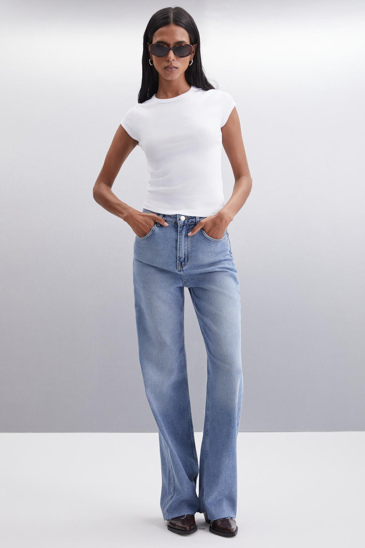 JONIDA Jogger Regular Jogger Mavi Tekli Jeans