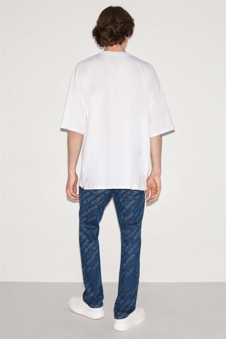 JUICE Örme Ekstra Oversize Beyaz  T-Shirt