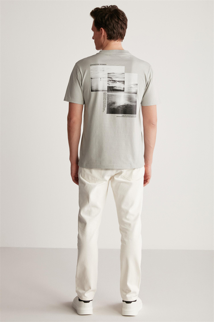 JULIEN Örme Regular Gri Tekli T-Shirt