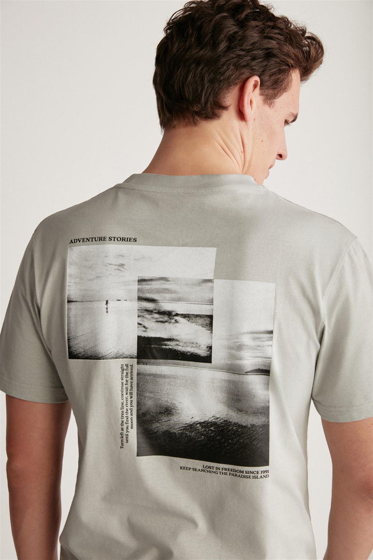 JULIEN Örme Regular Gri Tekli T-Shirt
