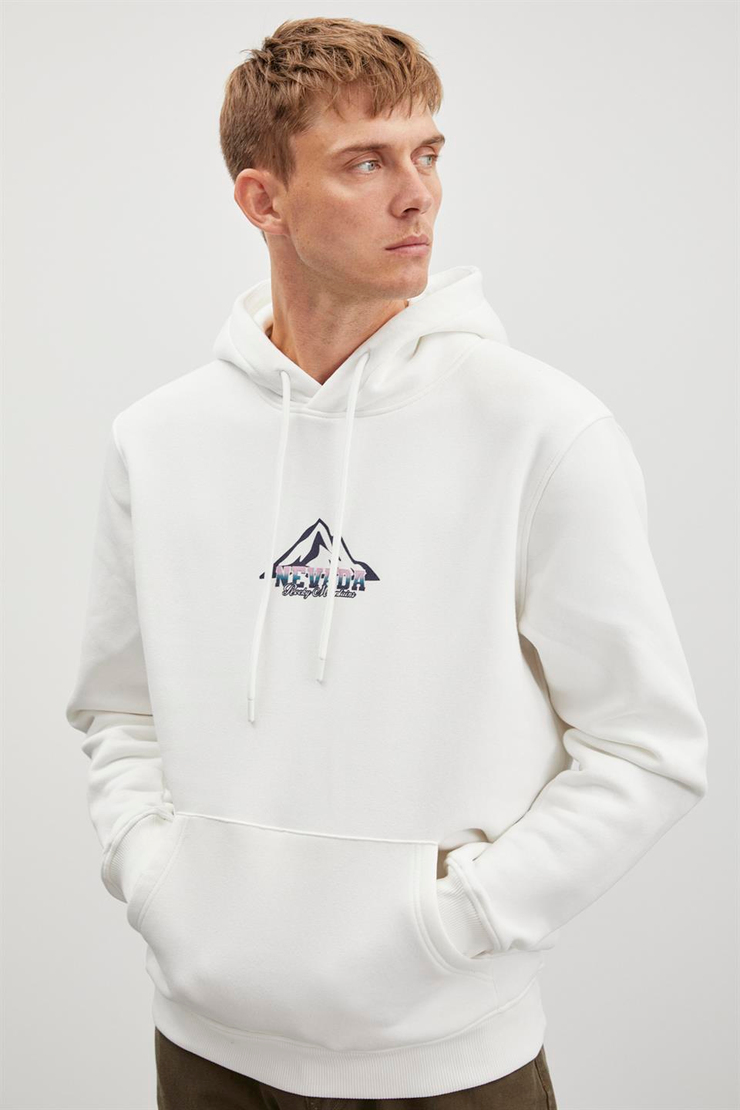 JULİUS Basic Oversize Beyaz Tekli Sweatshirt