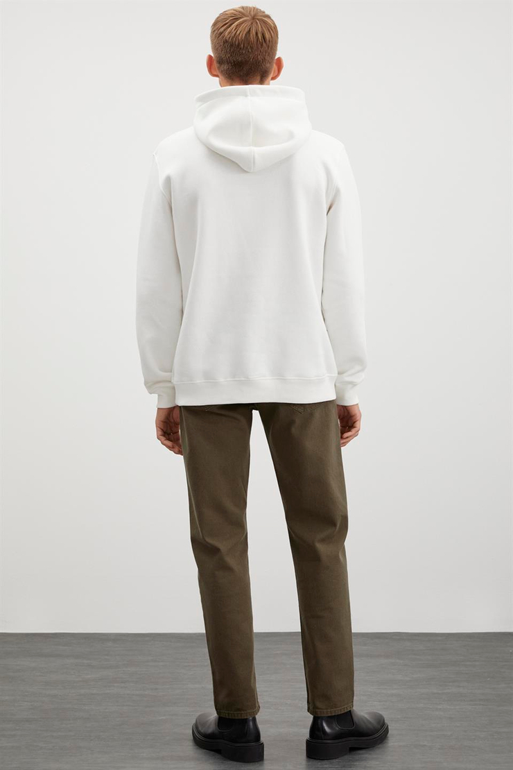 JULİUS Basic Oversize Beyaz Tekli Sweatshirt