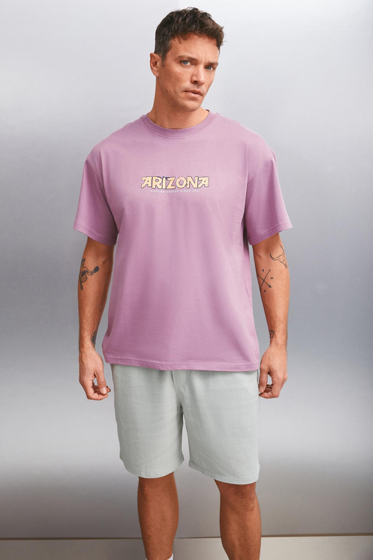 KAISEN Basic Regular Mürdüm Tekli T-Shirt