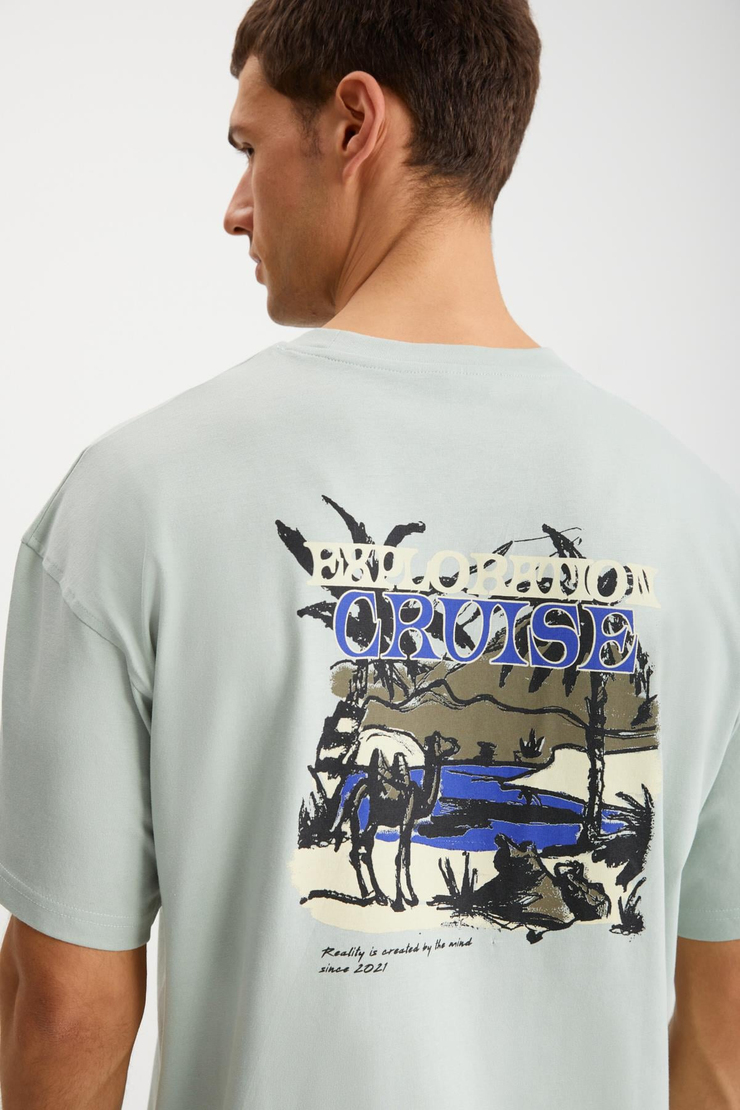 KAISEN Basic Regular Yeşil Tekli T-Shirt