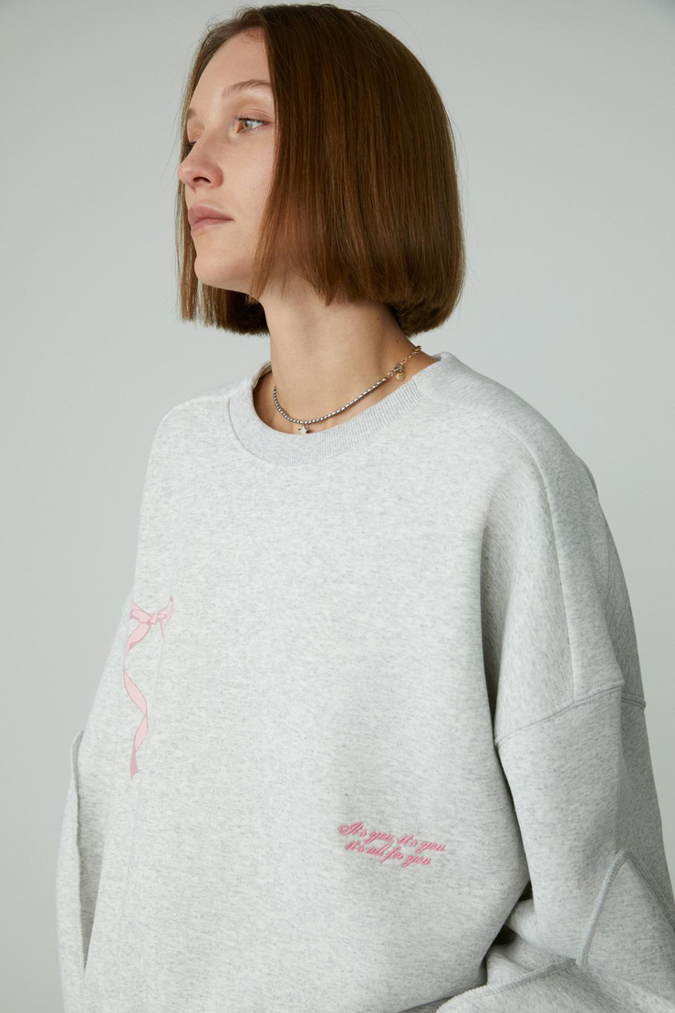 KARME Kadın Oversıze Şardonlu Baskılı Açık Gri Sweatshirt