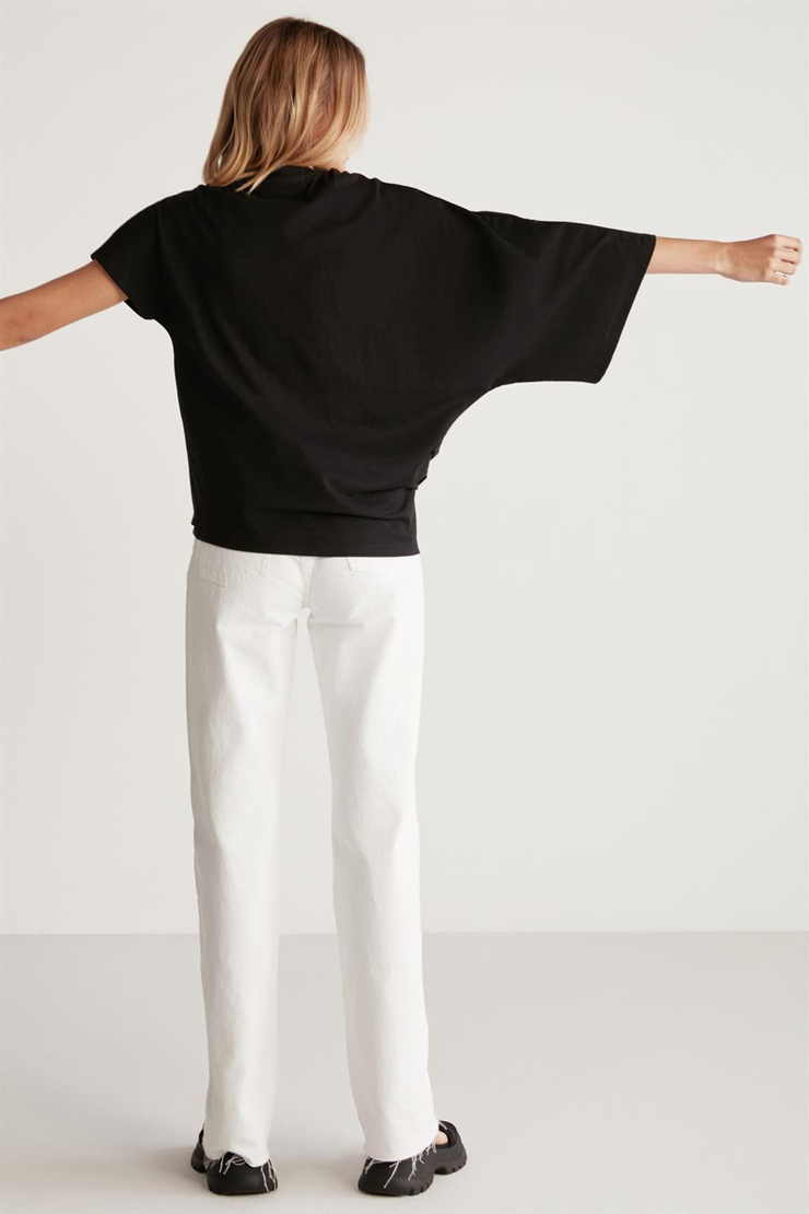 KATIE Örme Relaxed Siyah  T-Shirt