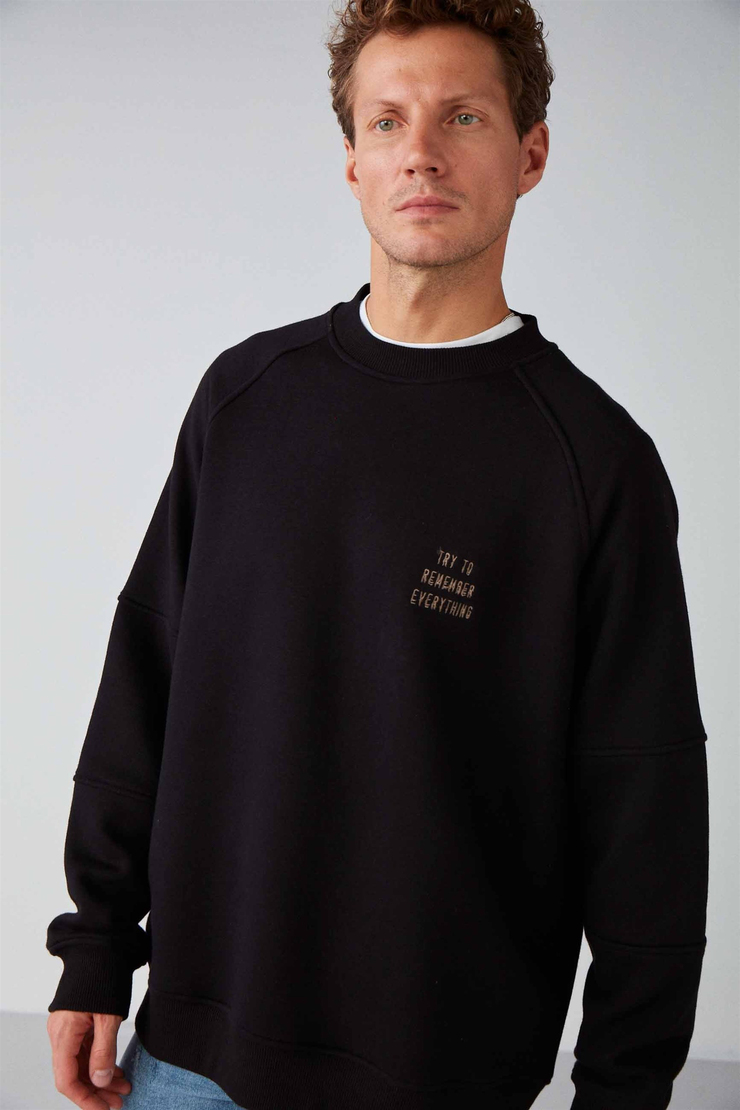 KATMAI Örme Oversize Siyah  Sweatshirt