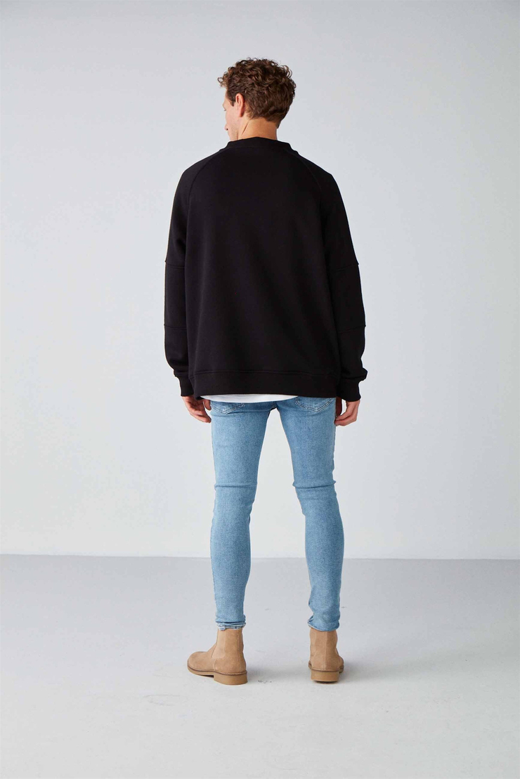 KATMAI Örme Oversize Siyah  Sweatshirt