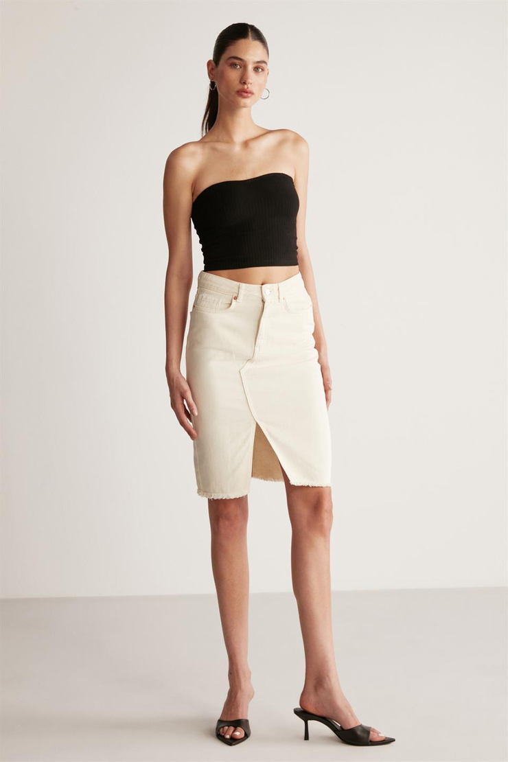 KEIRA Örme Crop Siyah  Büstiyer