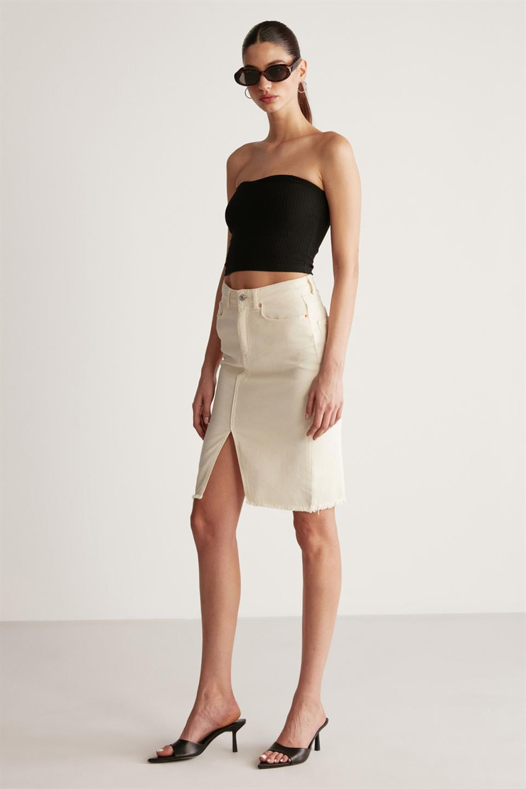 KEIRA Örme Crop Siyah  Büstiyer