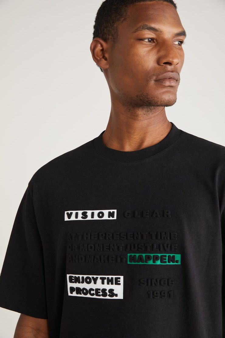 KENWAY Basic Relaxed Siyah Tekli T-Shirt