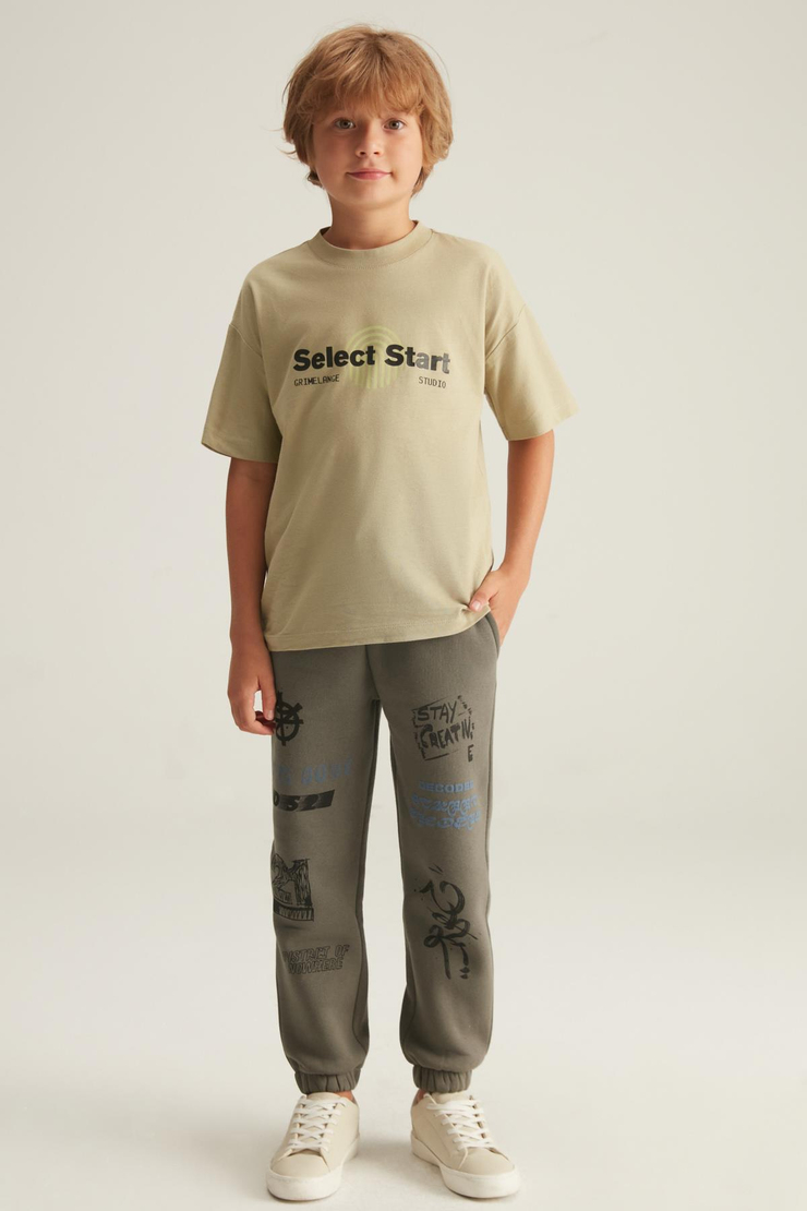 KOLDO Basic Comfort Açık Haki Tekli T-Shirt