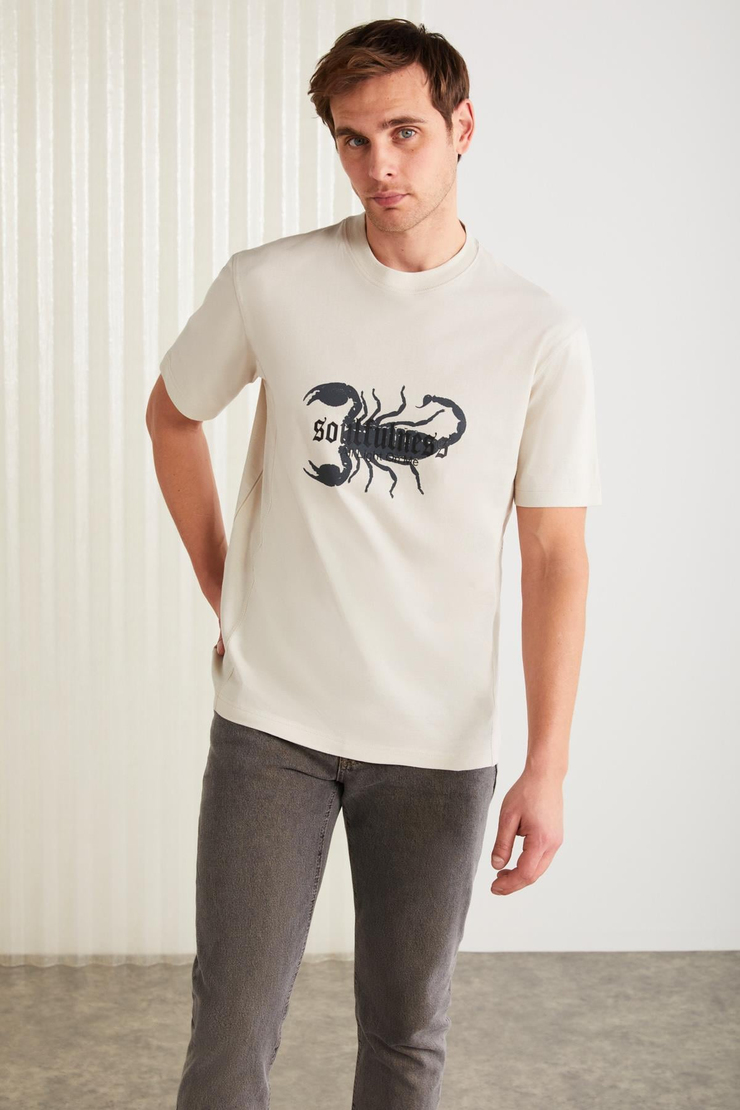 KURT Basic Regular Taş Rengi Tekli T-Shirt