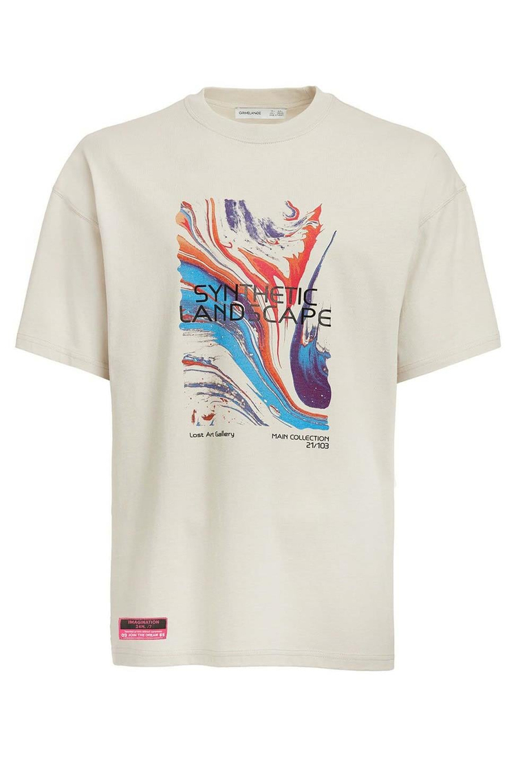 LANDSCAPE Örme Oversize Taş Rengi  T-Shirt
