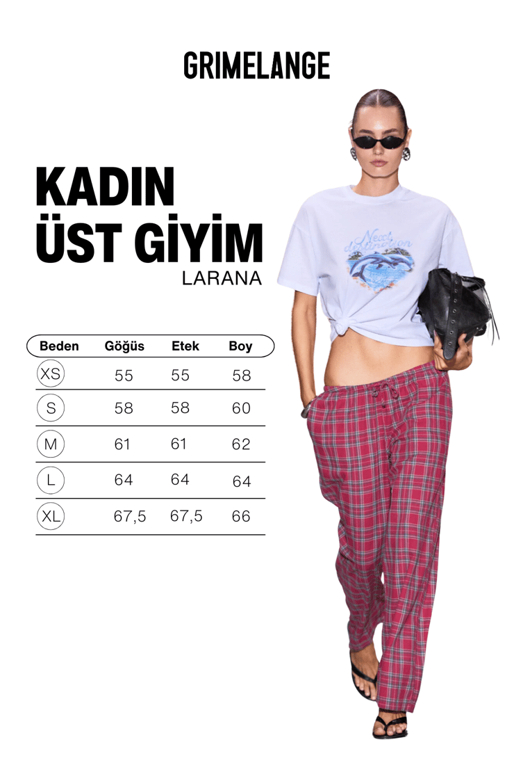 LARANA Kadın Yumuşak Kumaşlı %100 Organik Pamuklu Yuvarlak Yakalı Baskı Detaylı Beyaz T-Shirt