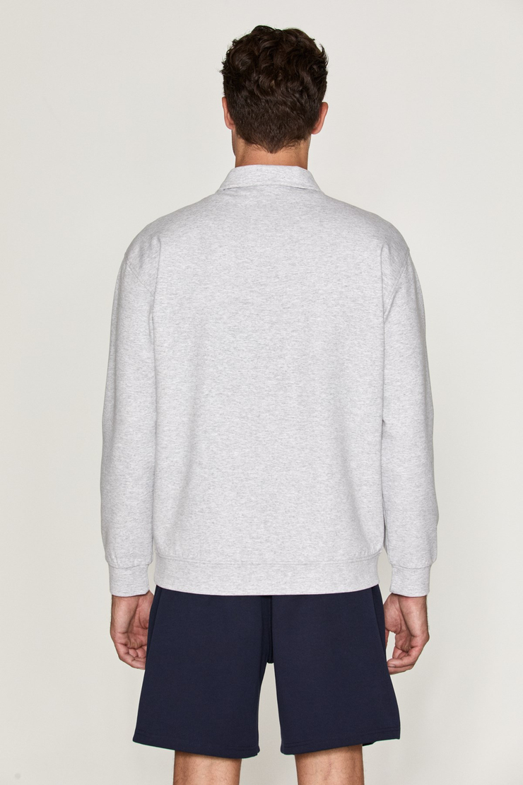 LAURENT Erkek Yarım Fermuarlı Grimelanj Sweatshirt