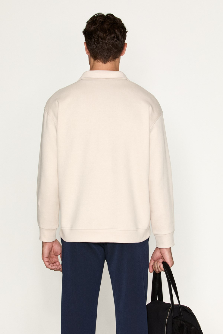 LAURENT Erkek Yarım Fermuarlı Vizon - Bej Sweatshirt