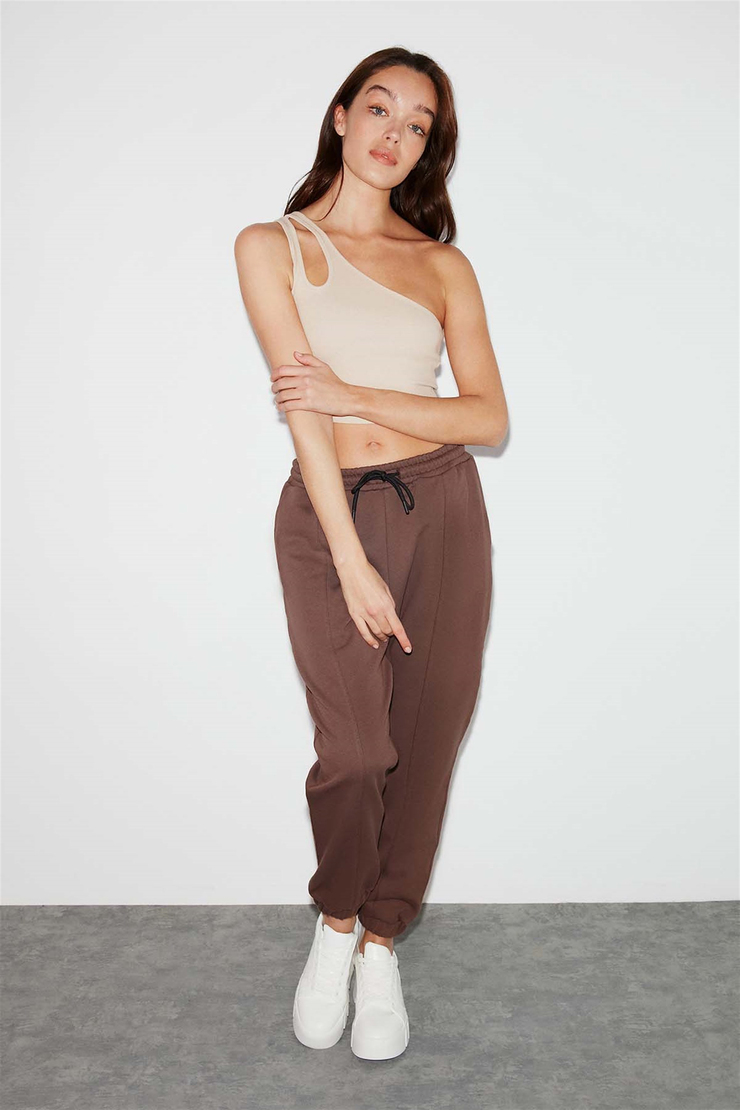 LAWRENCE Örme Comfort Fit Kahverengi  Eşofman Altı