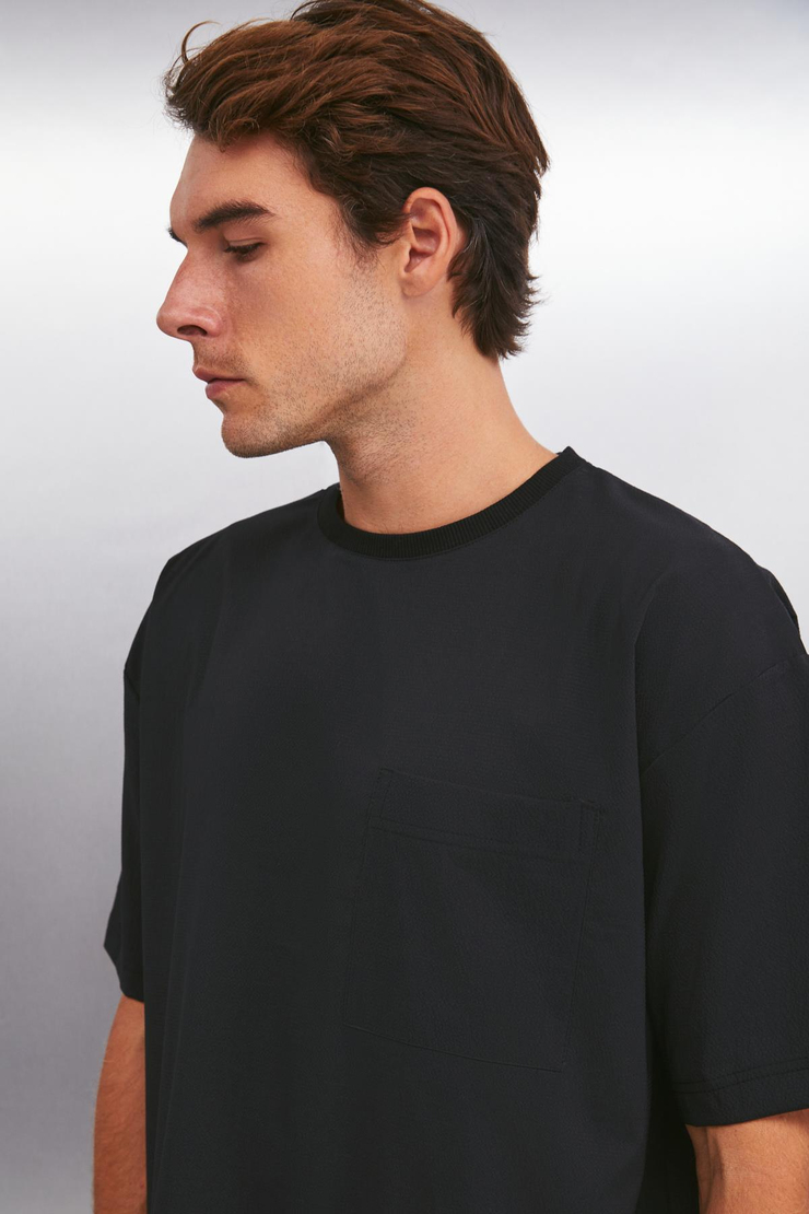 LEART Regular Regular Siyah Tekli T-Shirt