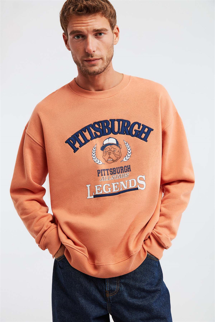LEGENDS Örme Oversize Turuncu  Sweatshirt