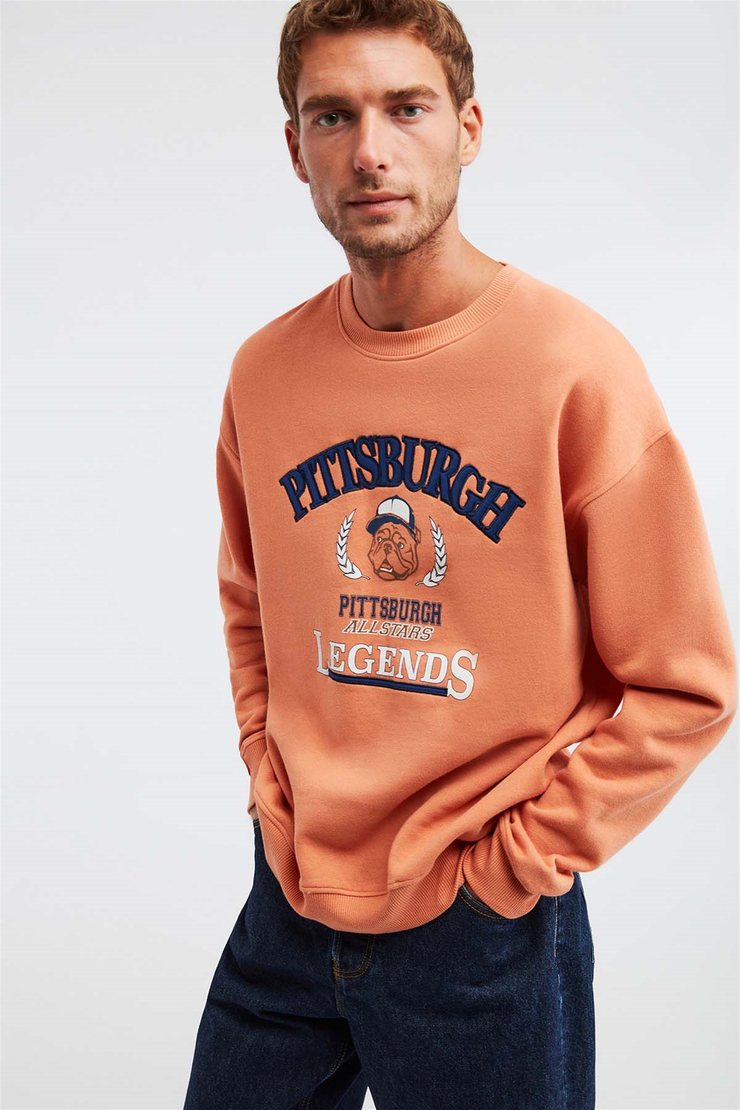 LEGENDS Örme Oversize Turuncu  Sweatshirt