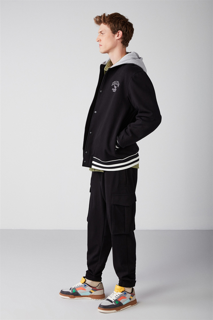 LEON Örme Oversize Siyah  Sweatshirt