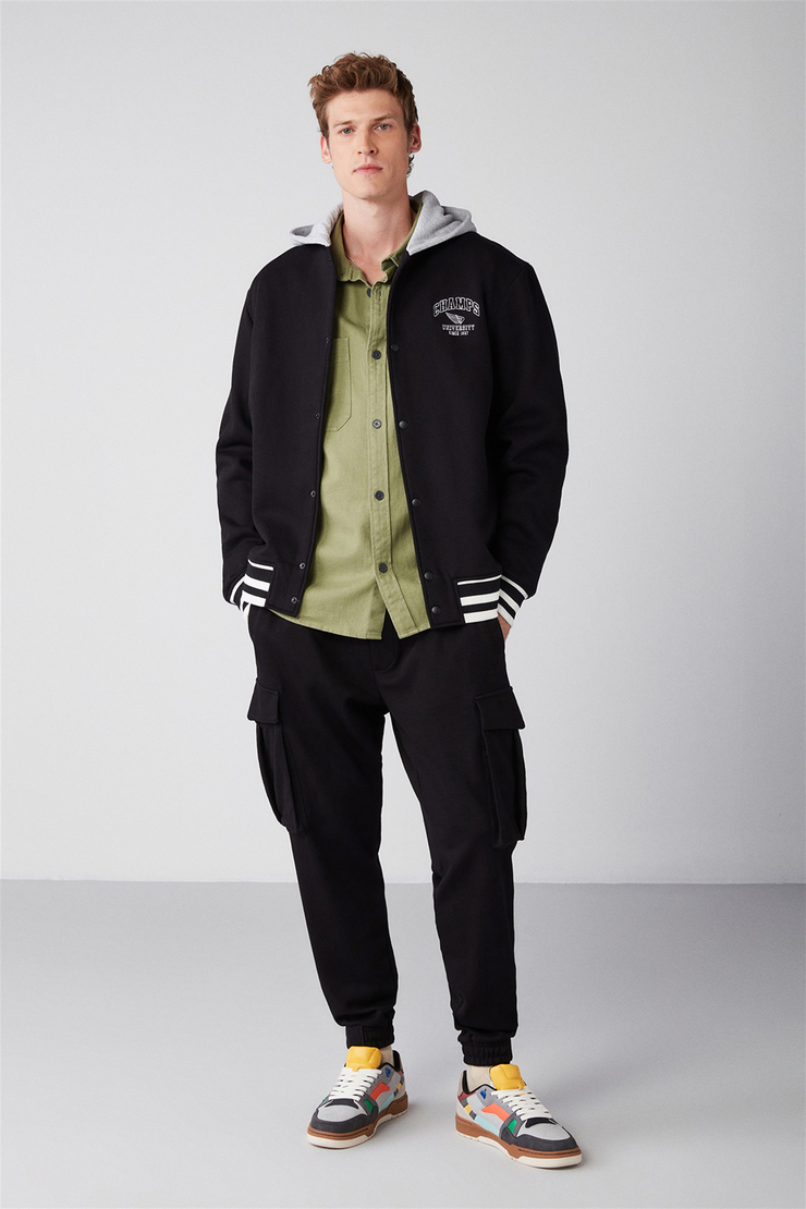 LEON Örme Oversize Siyah  Sweatshirt