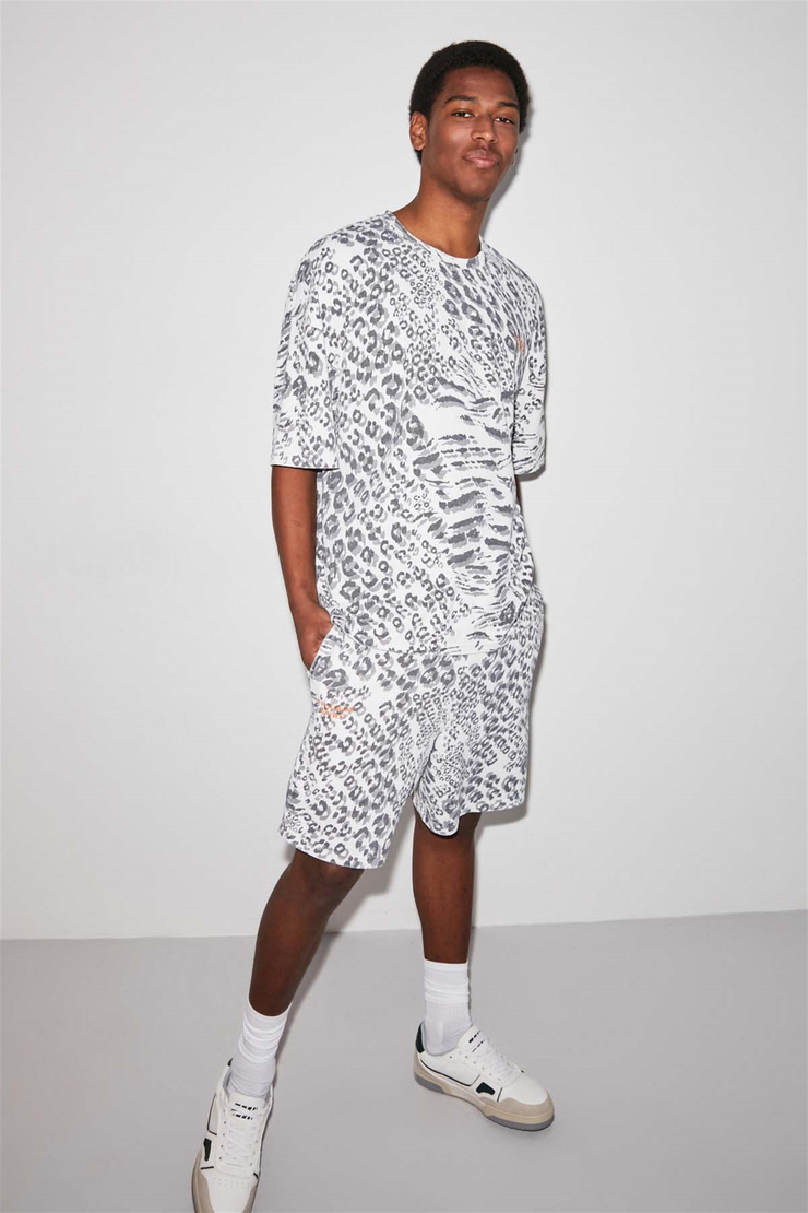 LEOPARD Örme Relaxed Fit 001  Şort
