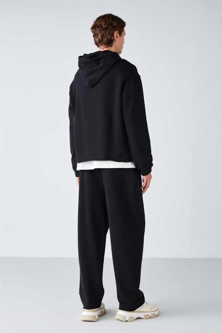 LEOX Örme Oversize Siyah 2 Eşofman Takımı