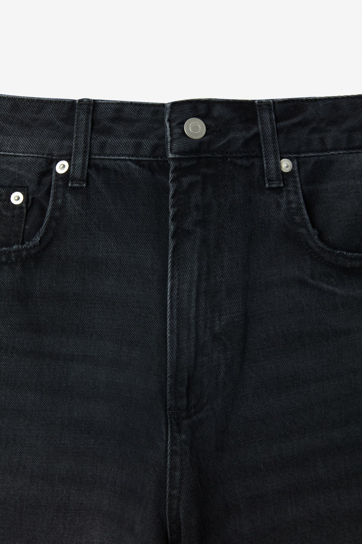 LEXY Kadın Standart Bel Baggy Balon Jean Siyah Pantolon