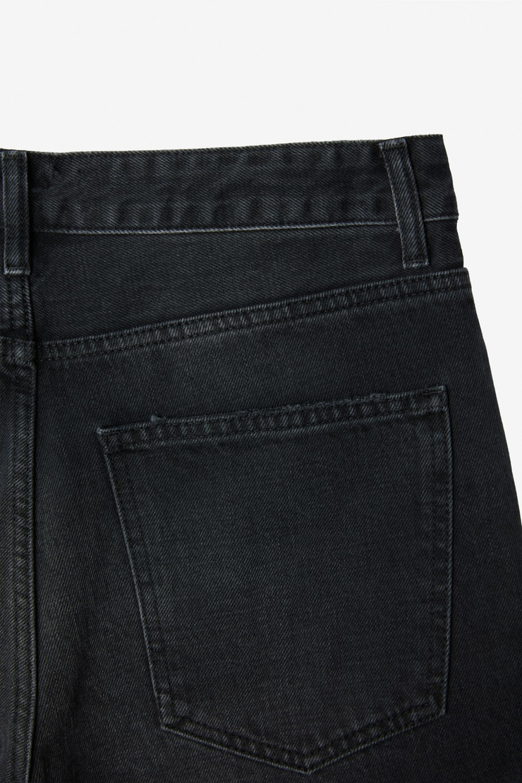 LEXY Kadın Standart Bel Baggy Balon Jean Siyah Pantolon