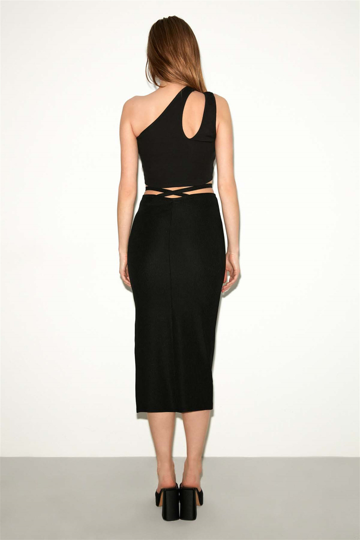 LİANA Örme Slim Fit Siyah  Bluz