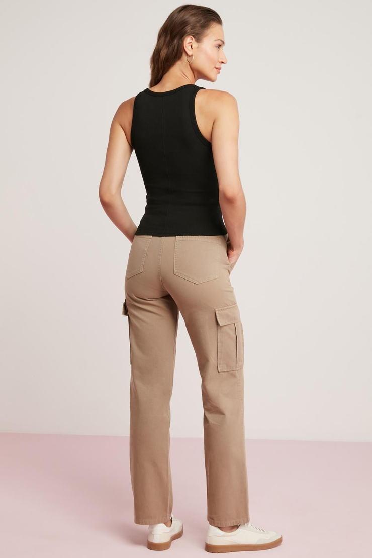 LILLESOL Kadın Fitilli Görünümlü Slim Fit Vücuda Oturan Havuz Yakalı Pamuklu Basic Siyah Atlet
