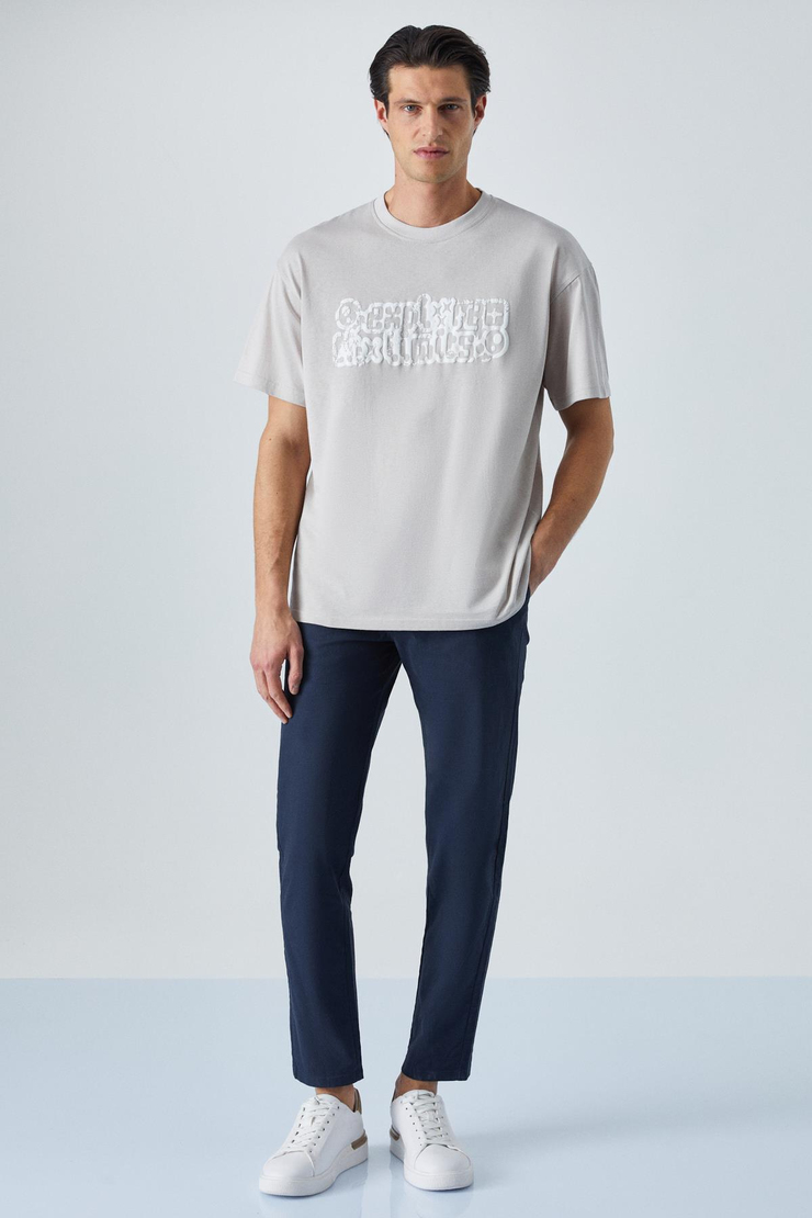 LIMITS Erkek Oversize Fit Gri T-Shirt